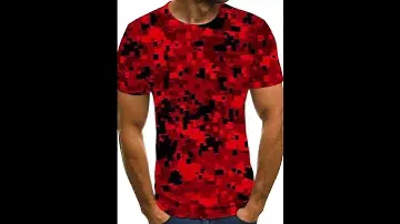 Men's Camo Printed Athletic T-Shirt Camouflage Workout Short Sleeve Shirts